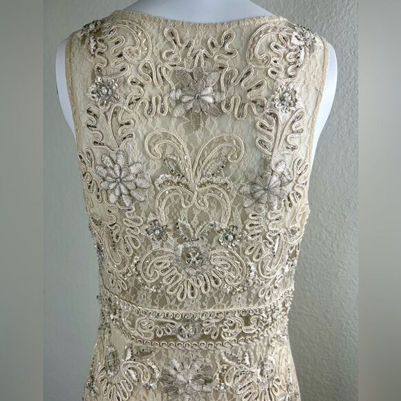 Sue Wong Antique Campaign Beaded Cocktail Dress - Picture 7 of 9